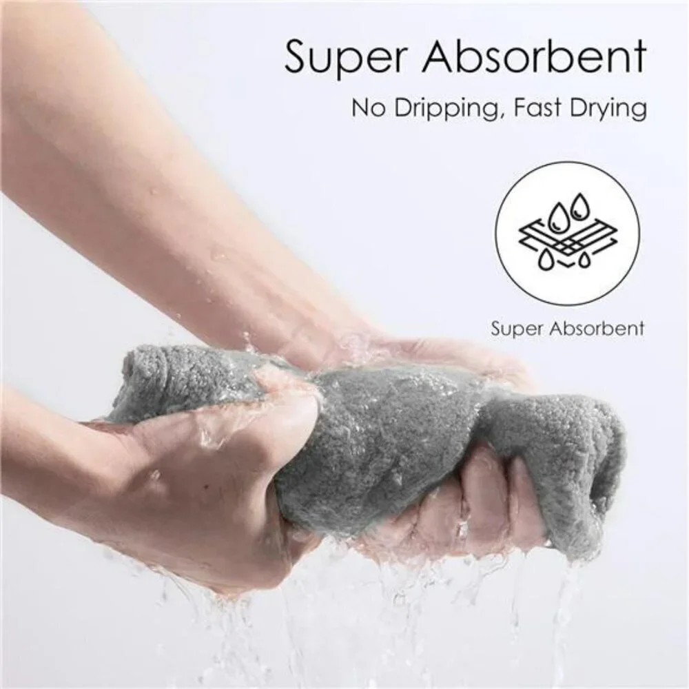 5 Pack Thicken Microfiber Hair Towel Wrap for Women Elastic Loop Design